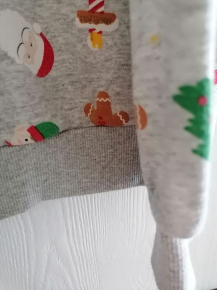 Star Unisex Christmas Sweatshirt L 42 Inch Chest Grey And Multi - Picture 6 of 12